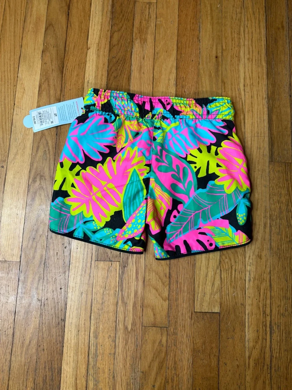 Cat & Jack 2T Neon Tropical Swim Trunks NWT